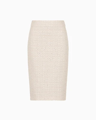 Emporio Armani - Lurex tweed skirt, Woman, Beige, Size: