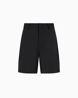 Emporio Armani - Super light wool Bermuda shorts, Man, Black, Size: