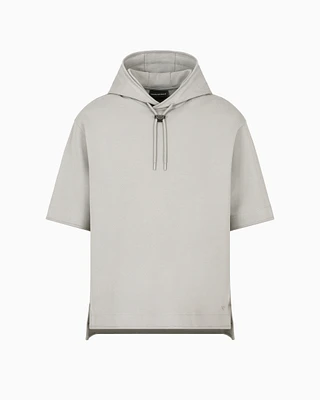 Emporio Armani - ASV Short-sleeved, oversized jersey hooded sweatshirt, Man, Grey, Size:
