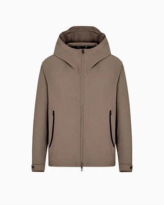 Emporio Armani - Travel Essentials water-repellent nylon hooded blouson, Man, Beige, Size: