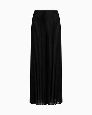 Emporio Armani - Pleated trousers technical georgette , Woman, Black, Size: