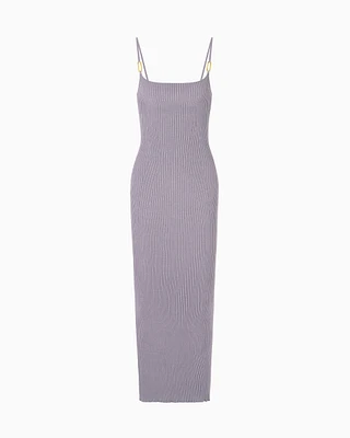 Emporio Armani - Dawn to Dusk rib-knit long dress, Woman, Grey, Size: