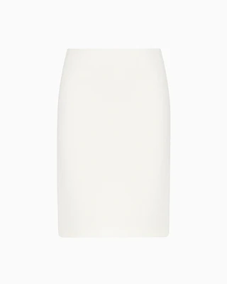 Emporio Armani - Ottoman jersey pencil skirt, Woman, White, Size: