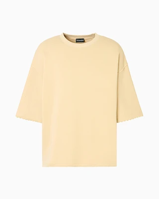 Emporio Armani - ASV Short-sleeved jersey sweatshirt with worn-look piping, Man, Beige, Size: