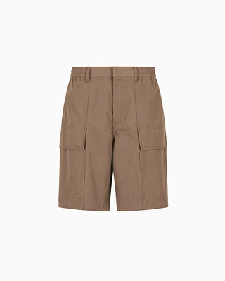 Emporio Armani - Cargo Bermuda shorts cotton, Man, Beige, Size: