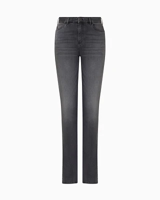 Emporio Armani - J18 mid-rise super-skinny leg jeans stretch denim , Woman, Grey, Size:
