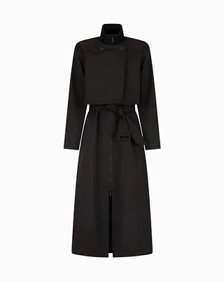 Emporio Armani - Two-in-one trench coat water-repellent technical cotton, Woman, Black, Size: