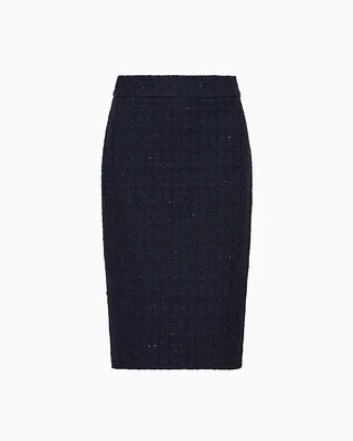 Emporio Armani - Lurex tweed skirt, Woman, Blue, Size: