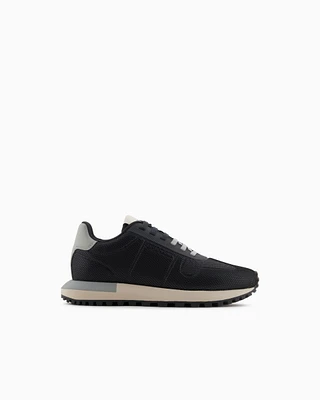Emporio Armani - Mesh sneakers, Man, Navy_blue, Size:
