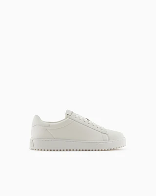 Emporio Armani - Leather sneakers, Man, White, Size: