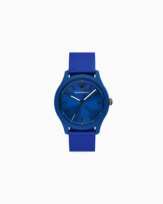 Emporio Armani -  Three-Hand Blue #tide ocean material® Watch, Man, Multicoloured, Size: TU
