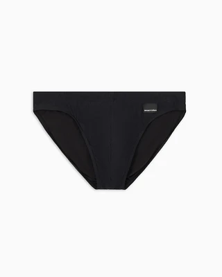 Emporio Armani - Black edition swim briefs with logo patch, Man, Black, Size: