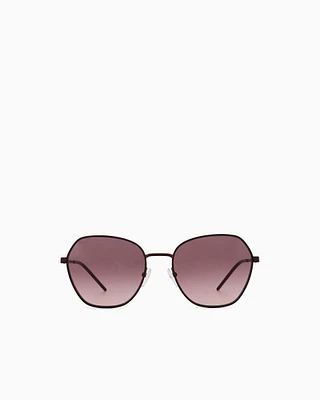 Emporio Armani - Women’s irregular-shaped sunglasses, Woman, Burgundy, Size: 55L