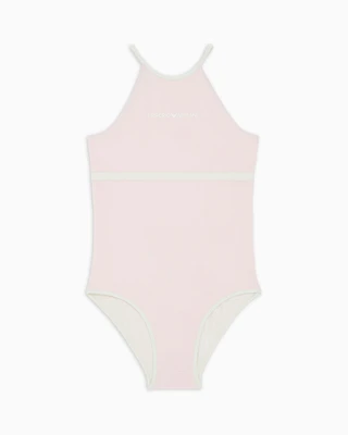 Emporio Armani - ASV One-piece swimsuit with keyhole opening, Girl, Pink, Size: