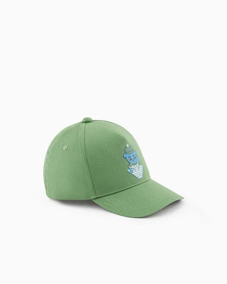 Emporio Armani - ASV baseball cap with Manga Bear Crew print, Boy, Green, Size: