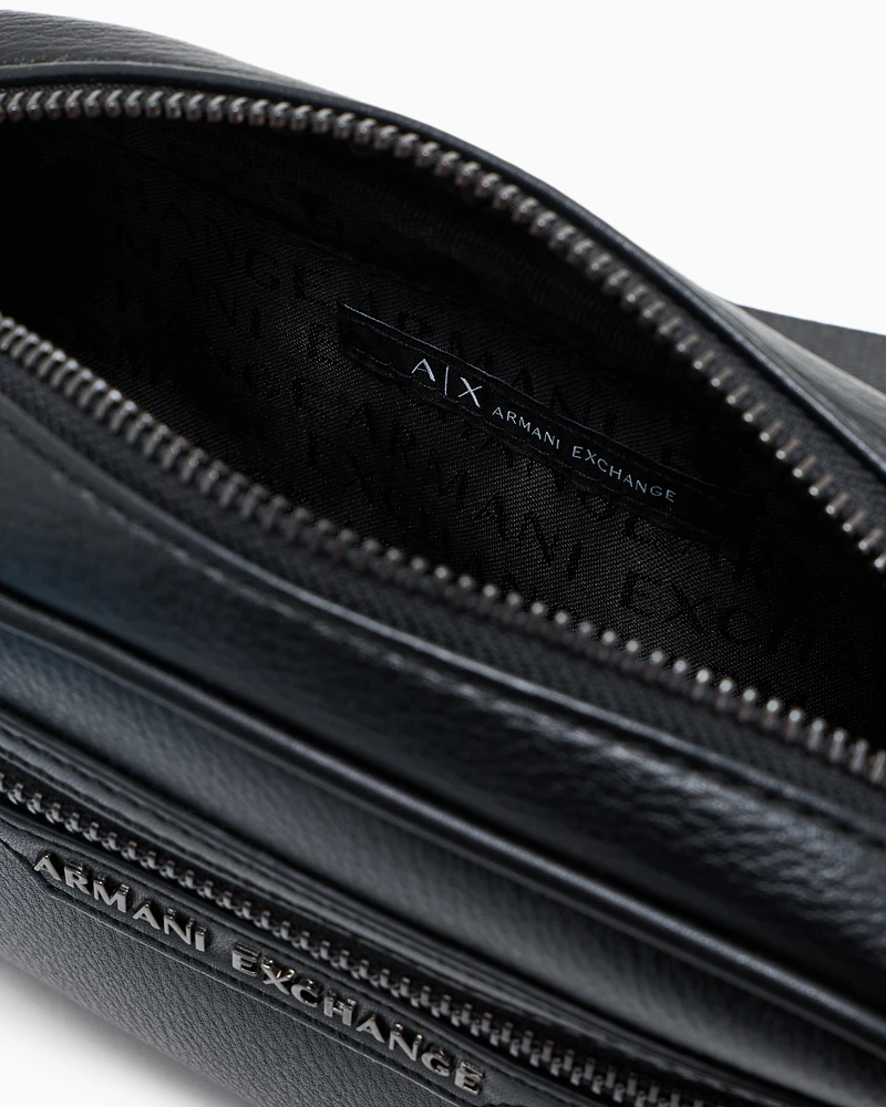 Armani Exchange - Shiny effect shoulder bag, Man, Black, Size: TU