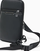 Armani Exchange - One-shoulder bag with shiny effect, Man, Black, Size: TU