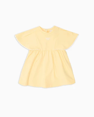 Emporio Armani - Interlock jersey dress with cap sleeves, Girl, Yellow, Size: