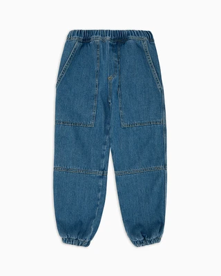 Emporio Armani - Jeans with elasticated waist and hem, Boy, Blue, Size: