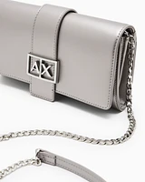 Armani Exchange - Wallet on chain with ASV logo, Woman, Silver, Size: TU