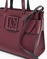 Armani Exchange - Large tote bag with double handles and shoulder strap, Woman, Burgundy, Size: TU