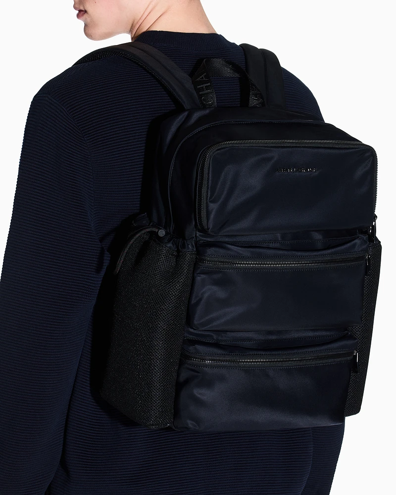 Armani Exchange - Multi-pocket backpack, Man, Blue, Size: TU