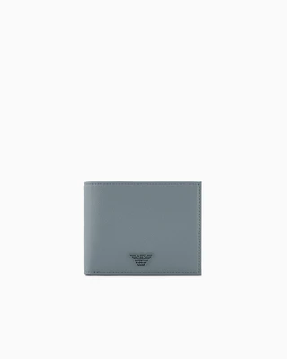 Emporio Armani - ASV regenerated Saffiano bifold wallet, Man, Grey, Size: TU