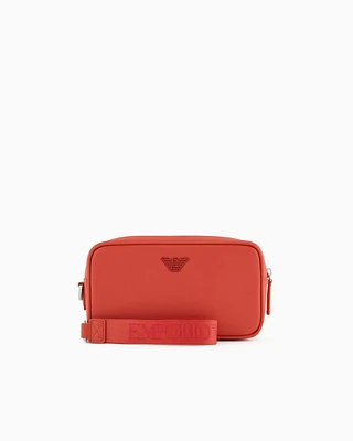 Emporio Armani - ASV regenerated Saffiano washbag, Man, Red, Size: TU