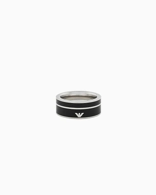 Emporio Armani - Bague en acier inoxydable pour homme, Man, Multicoloured, Size: