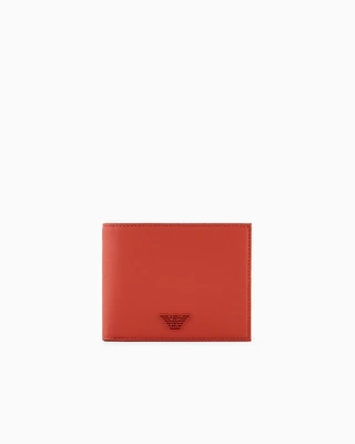 Emporio Armani - ASV regenerated Saffiano bifold wallet, Man, Red, Size: TU