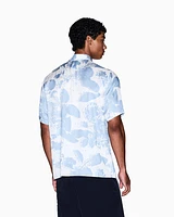 Armani Exchange - Patterned short-sleeved shirt, Man, Light_blue, Size: