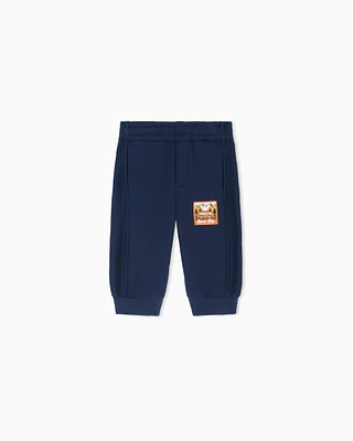 Emporio Armani - ASV Manga Bear Crew organic interlock jersey joggers, Boy, Blue, Size: