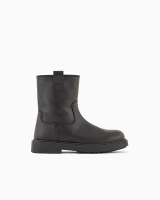 Emporio Armani - Leather ankle boots, Boy, Black, Size: