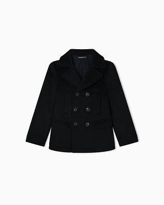 Emporio Armani - Double-breasted pea coat Casentino wool , Boy, Navy_blue, Size: