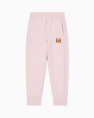 Emporio Armani - ASV Manga Bear Crew loose-fit joggers organic interlock jersey, Boy, Pink, Size: