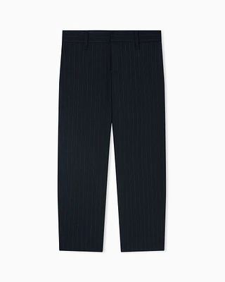 Emporio Armani - Pinstriped wool-blend trousers, Boy, Blue, Size: 5A