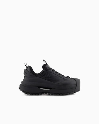 Emporio Armani - Chunky leather sneakers, Man, Black, Size: