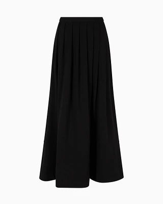 Emporio Armani - Crêpe jersey long skirt with darts, Woman, Black, Size: