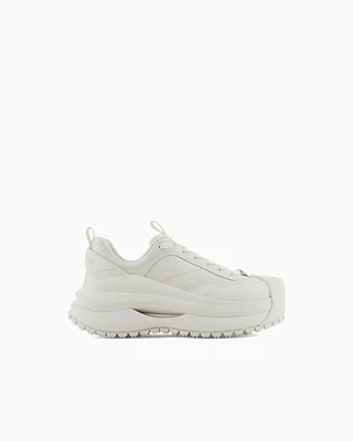 Emporio Armani - Chunky leather sneakers, Man, White, Size: