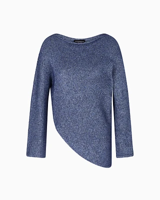 Emporio Armani - Winter Urbanism capsule collection asymmetrical jumper an alpaca blend, Woman, Navy Blue, Size: