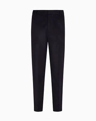 Emporio Armani - Compact virgin wool trousers, Man, Navy_blue, Size: