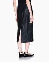 Armani Exchange - Leather longuette skirt, Woman, Black, Size: