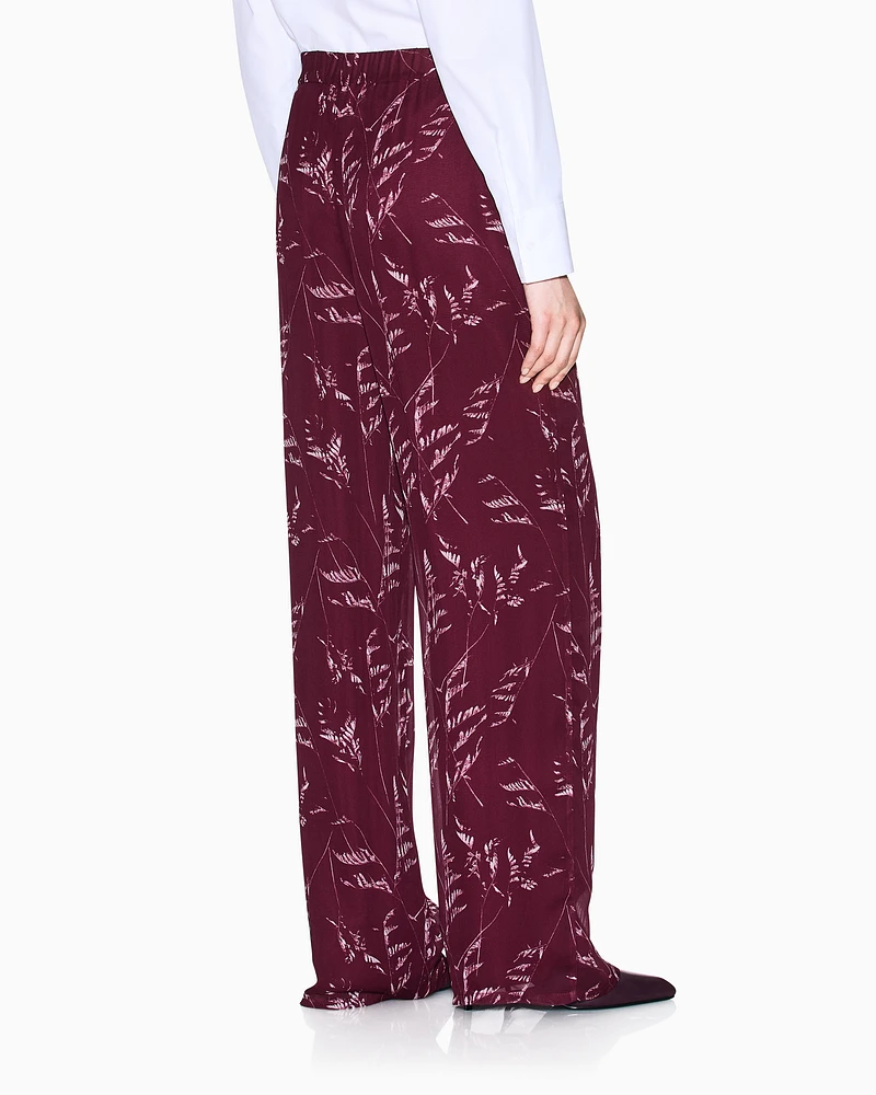 Armani Exchange - Pleated trousers chiffon foliage, Woman, Patterned, Size: