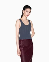 Armani Exchange - Wide ribbed top, Woman, Grey, Size: