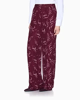 Armani Exchange - Pleated trousers chiffon foliage, Woman, Patterned, Size: