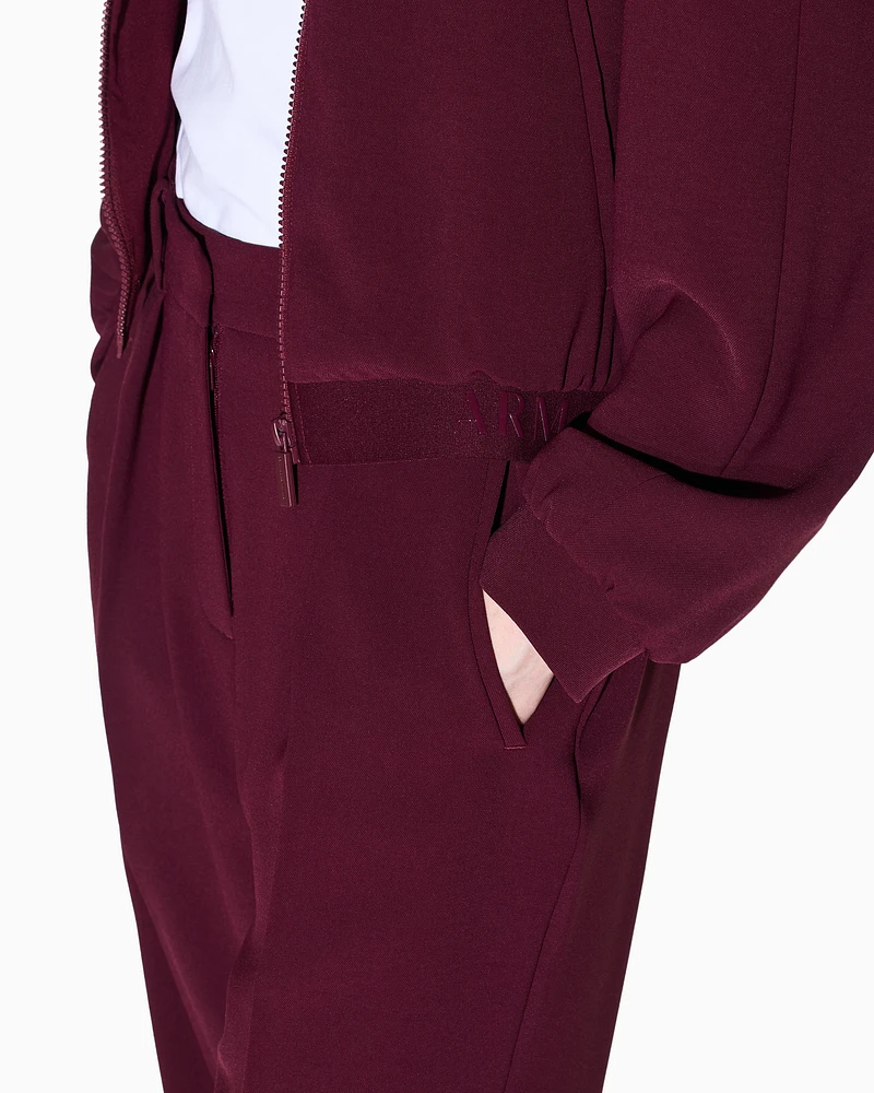 Armani Exchange - Trousers with pleats flowing fabric, Woman, Burgundy, Size: