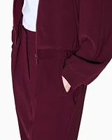 Armani Exchange - Trousers with pleats flowing fabric, Woman, Burgundy, Size: