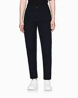 Armani Exchange - Boyfriend jeans stiff cotton with used effect, Woman, Black, Size: