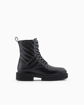 Armani Exchange - Quilted leather amphibians, Woman, Black, Size: