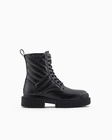 Armani Exchange - Quilted leather amphibians, Woman, Black, Size: